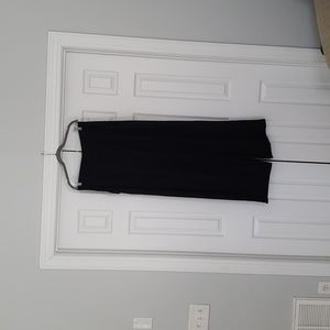 Black wide leg pleated trousers